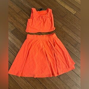 NWT Torrid Eyelet Crop Top and Skirt Two Piece Set